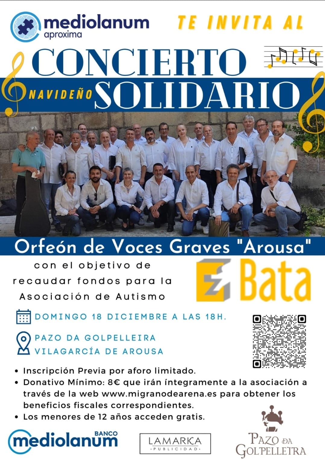 Disfruta de un concierto navideño solidario el 18 de diciembre en el pazo da Golpelleira.